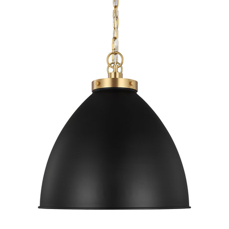 Rodney Large Pendant 18", Matte Black and Modern Brass