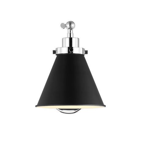 Classon Adjustable One Arm Wall Sconce, Matte Black and Polished Nickel