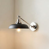 Franklin Adjustable One Arm Wall Sconce, Matte Black and Polished Nickel for Modern home with White Walls