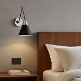 Classon Adjustable Two Arm Wall Sconce, Matte Black and Polished Nickel