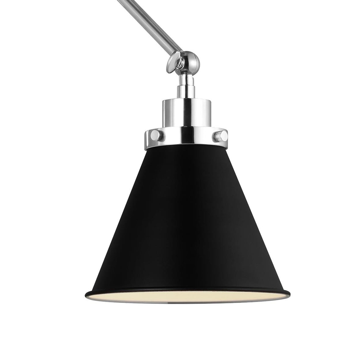 Classon Adjustable Two Arm Wall Sconce, Matte Black and Polished Nickel