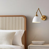 Rodney Adjustable Two Arm Wall Sconce, Matte White and Modern Brass