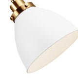 Rodney Adjustable Two Arm Wall Sconce, Matte White and Modern Brass