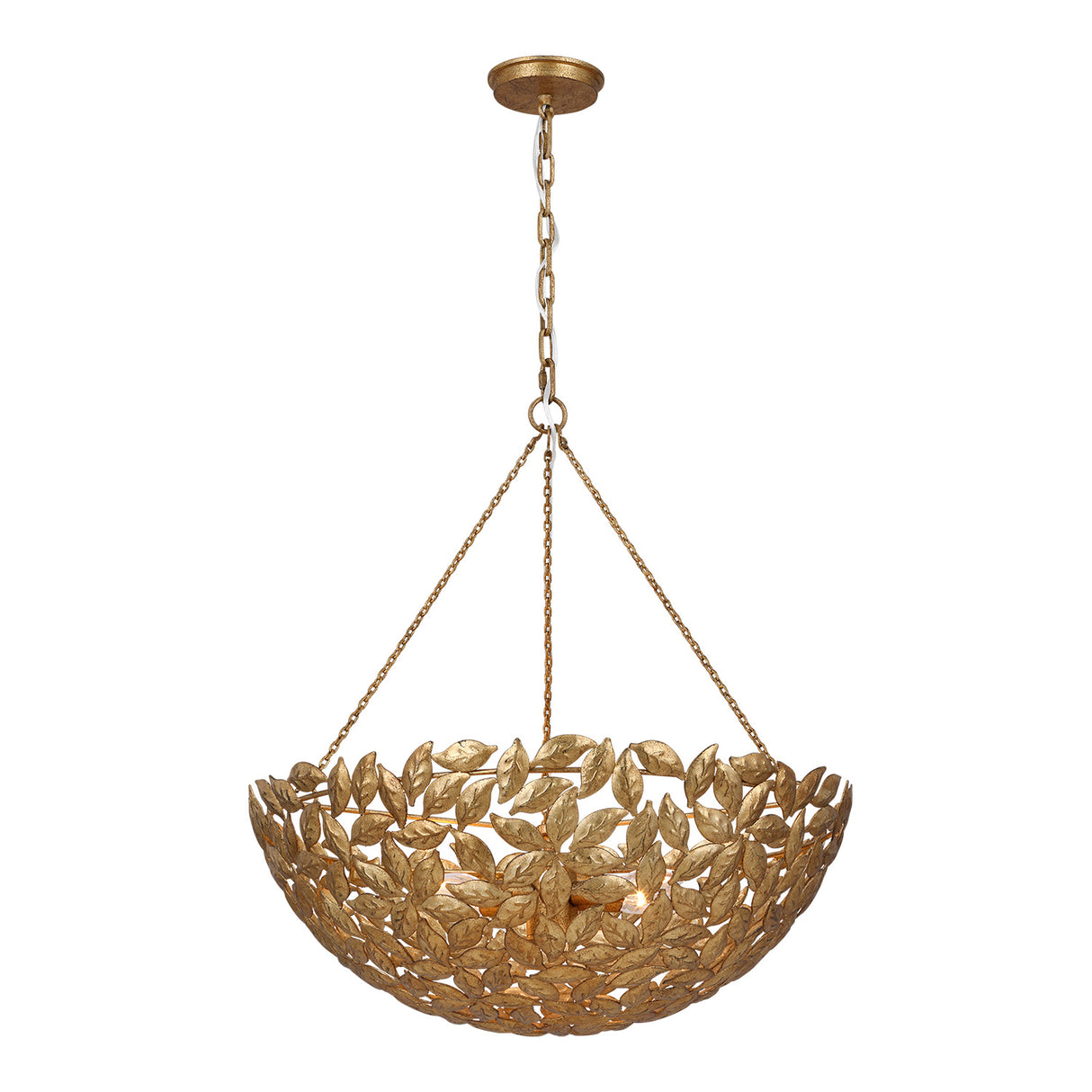 Floren Large Pendant 24", Aged Gilded Brass