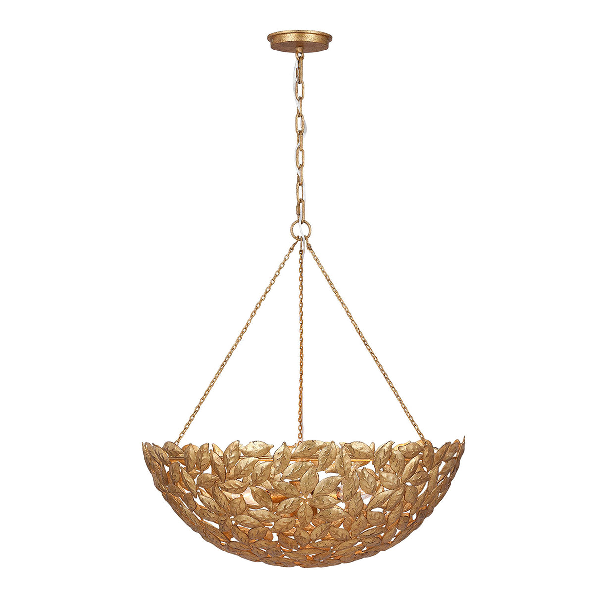Floren Large Pendant 24", Aged Gilded Brass