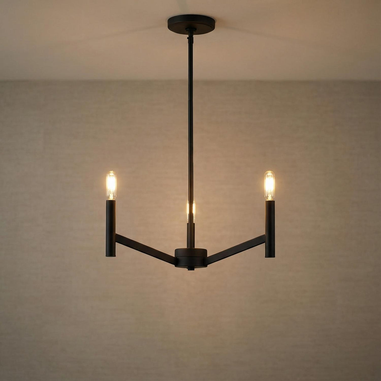 Foster 3 Light Pendant 18", Matte Black