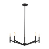 Foster 5 Light Chandelier 28", Matte Black