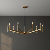 Foster 9 Light Chandelier 36", Satin Brass