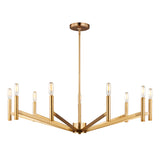 Foster 9 Light Chandelier 36", Satin Brass