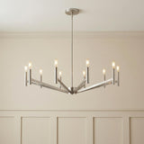 Foster 9 Light Chandelier 36", Brushed Nickel