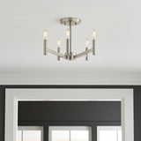 Foster Semi-Flush 18", Brushed Nickel for Modern home with White Trim