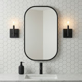 Foster Wall Sconce 9, Matte Black for Modern home with White Hexagonal Tile