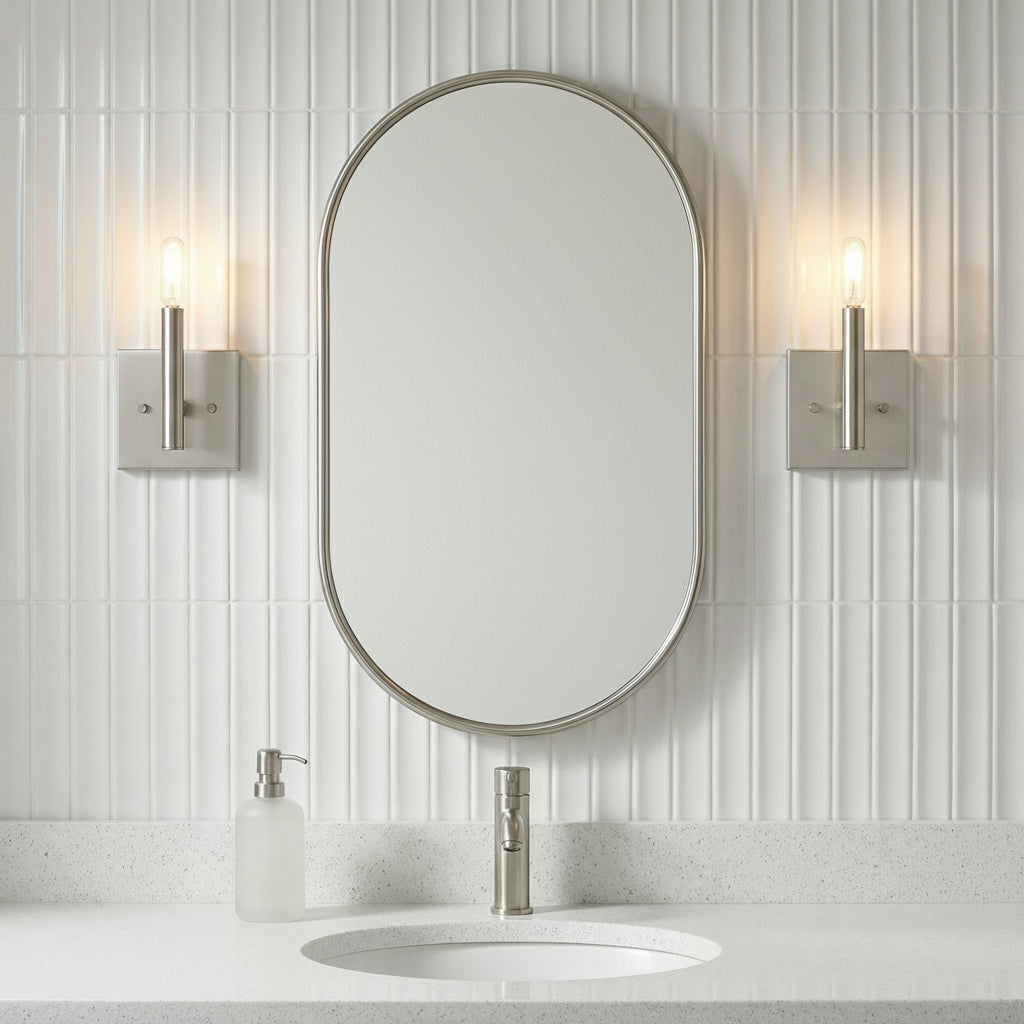 Foster Wall Sconce 9" for Modern home with White Tile