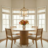 Fillmore Medium Lantern Pendant 13", Matte White and Modern Brass
