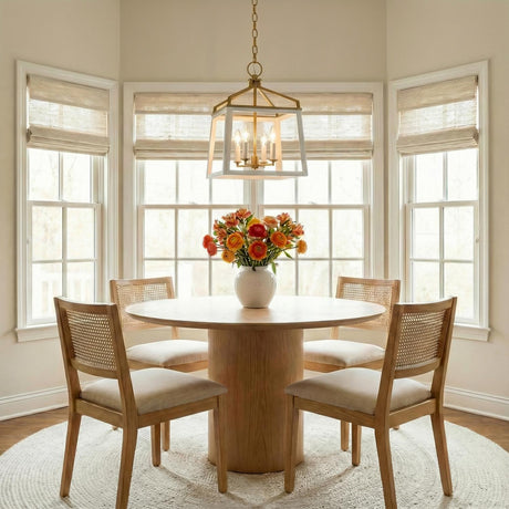 Fillmore Medium Lantern Pendant 13", Matte White and Modern Brass