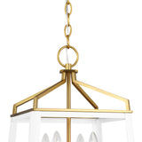 Fillmore Medium Lantern Pendant 13", Matte White and Modern Brass