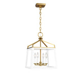 Fillmore Medium Lantern Pendant 13", Matte White and Modern Brass