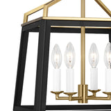 Fillmore Medium Lantern Pendant 13", Matte Black and Modern Brass