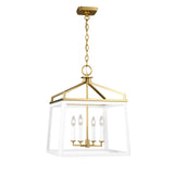 Fillmore Large Lantern Pendant 18", Matte White and Modern Brass