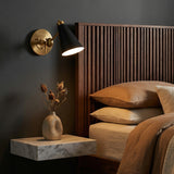 Langdon Adjustable One Arm Wall Sconce for Modern home with Dark Gray walls