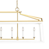 Fillmore Linear Lantern Pendant 48", Matte White and Modern Brass