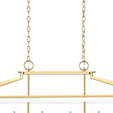 Fillmore Linear Lantern Pendant 48", Matte White and Modern Brass