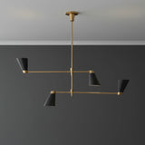 Langdon 4 Light Chandelier 48" for Modern home with Dark Gray walls