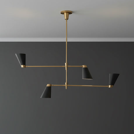 Langdon 4 Light Chandelier 48" for Modern home with Dark Gray walls