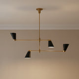 Langdon 4 Light Chandelier 48" for Modern home with Beige Textured Walls