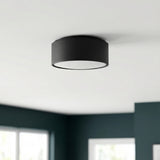 Neal Small Flush Mount 10", Matte Black for Modern home with Dark Gray walls