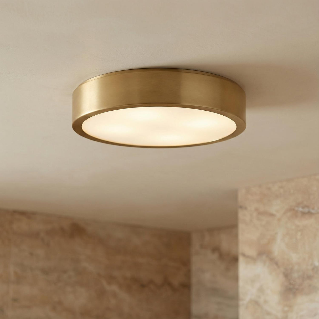 Neal Large Flush Mount 18", Satin Brass
