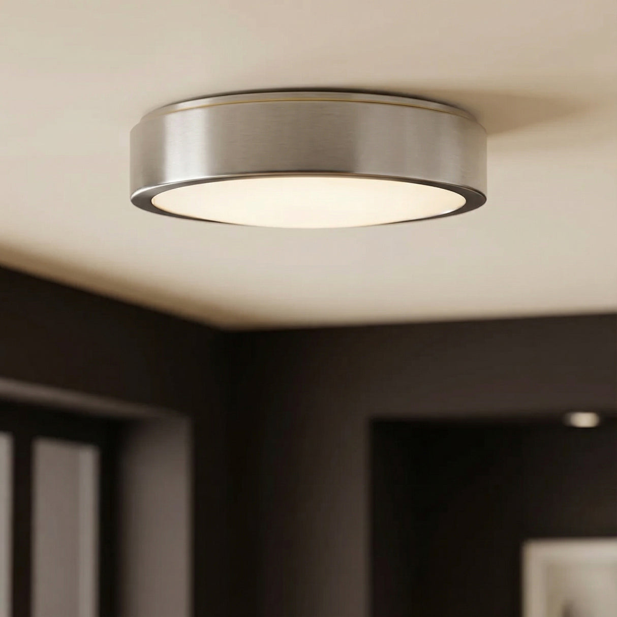 Neal Large Flush Mount 18" for Modern home with Gray Walls