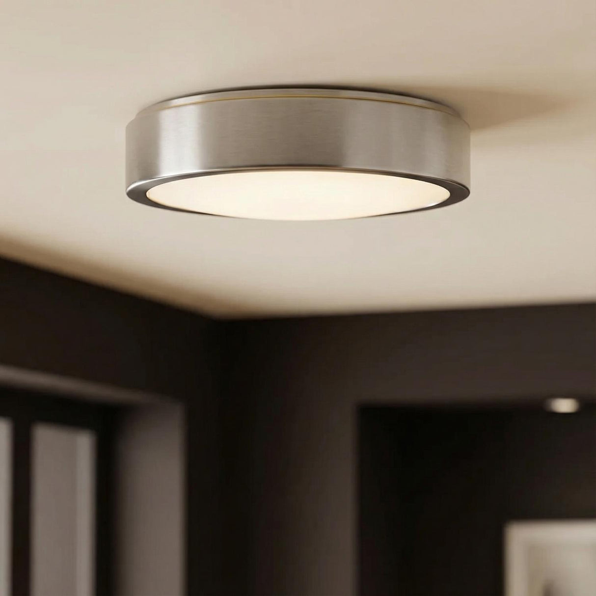 Neal Large Flush Mount 18", Brushed Nickel