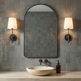 Emerson Wall Sconce 14" for Transitional home with Dark Gray Tile