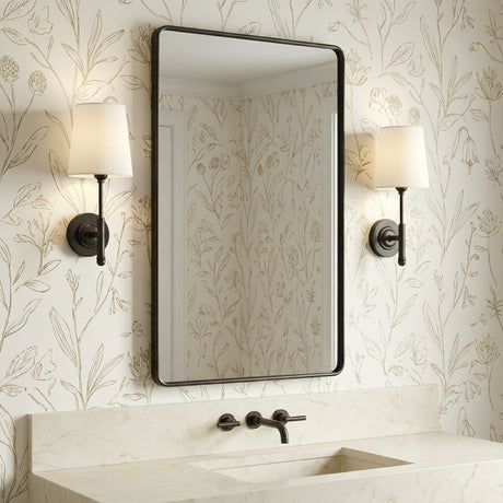 Emerson Wall Sconce 14" for Transitional home with Cream Wallpaper