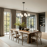 Emerson 6 Light Chandelier 30" for Modern home with Dark Gray Built-ins