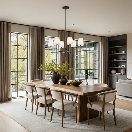 Emerson 6 Light Chandelier 30" for Modern home with Dark Gray walls