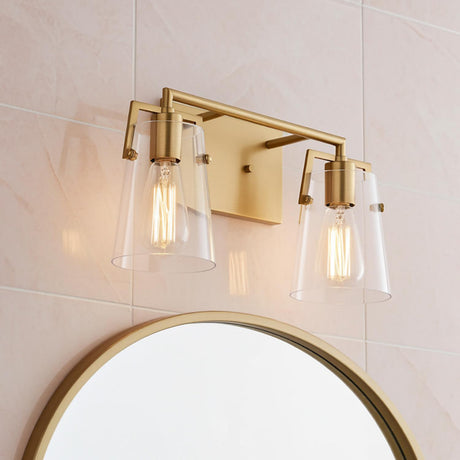 Glyn 2 Light Vanity, Satin Brass