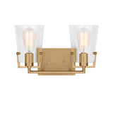 Glyn 2 Light Vanity, Satin Brass