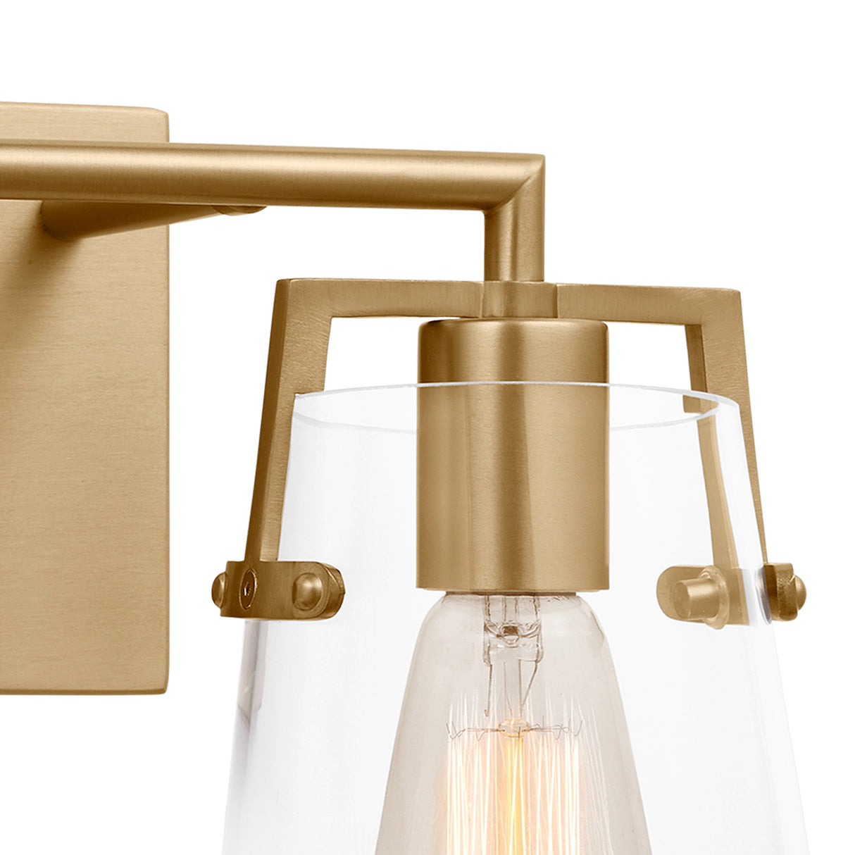 Glyn 2 Light Vanity, Satin Brass
