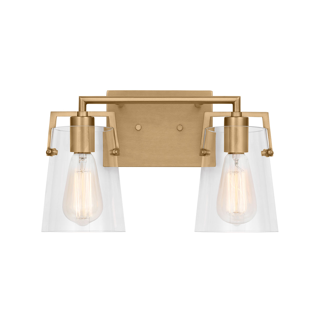 Glyn 2 Light Vanity, Satin Brass