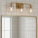 Glyn 3 Light Vanity, Satin Brass