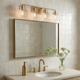 Glyn 4 Light Vanity, Satin Brass