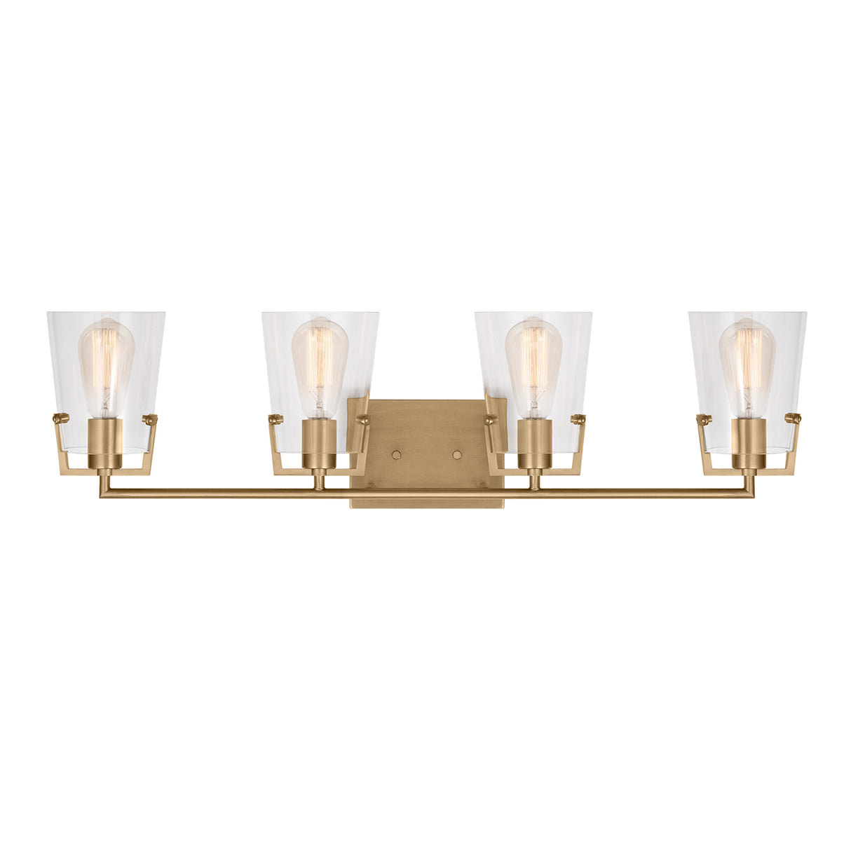 Glyn 4 Light Vanity, Satin Brass
