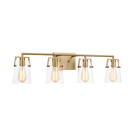 Glyn 4 Light Vanity, Satin Brass