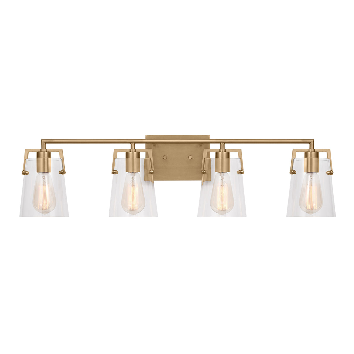 Glyn 4 Light Vanity, Satin Brass