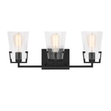 Glyn 3 Light Vanity, Matte Black