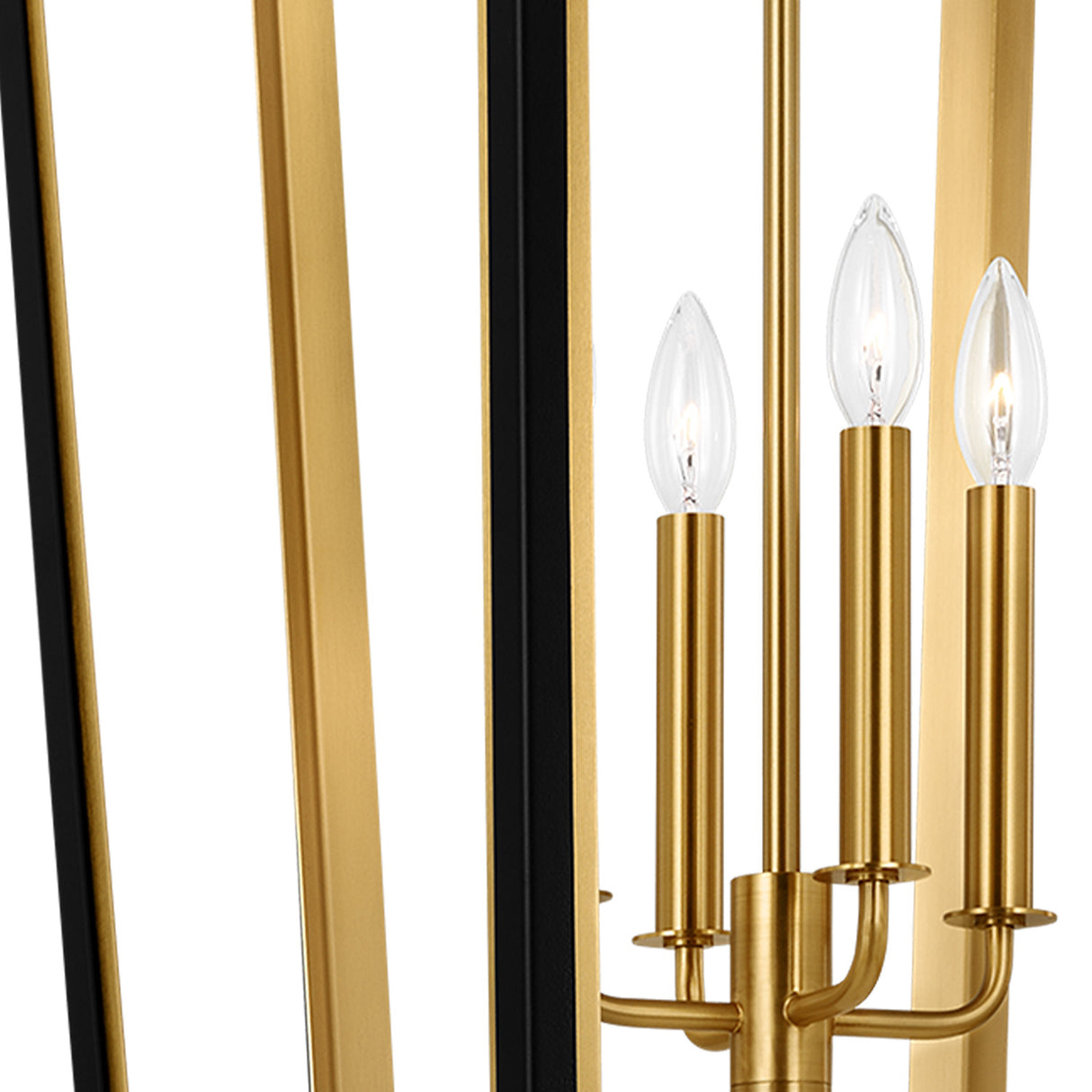Rawlin Medium Lantern Pendant 21", Matte Black and Brushed Brass