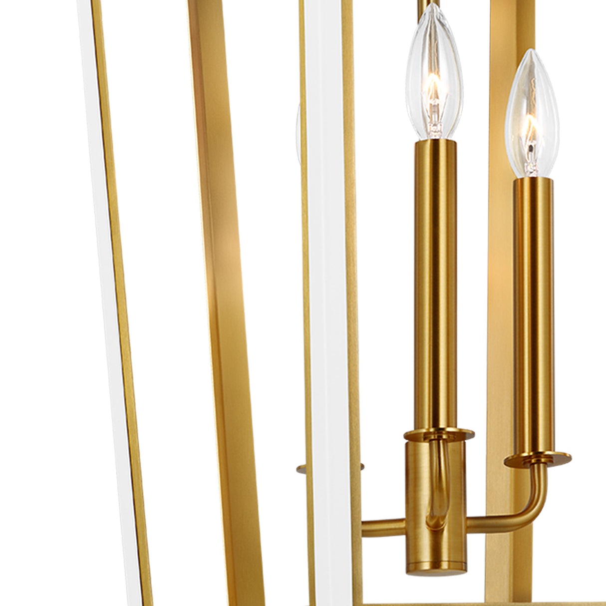 Rawlin Small Lantern Pendant 16", Matte White and Brushed Brass