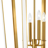 Rawlin Medium Lantern Pendant 21", Matte White and Brushed Brass